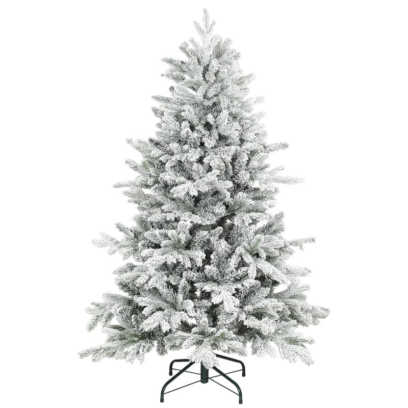 5ft Snow Flocked Artificial Christmas Tree - Realistic Holiday Decor for Festive Home Decoration