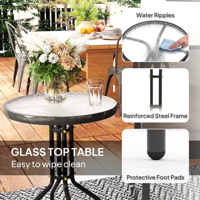 Three-Piece Black Outdoor Garden Furniture Set - Perfect for Patio and Balcony