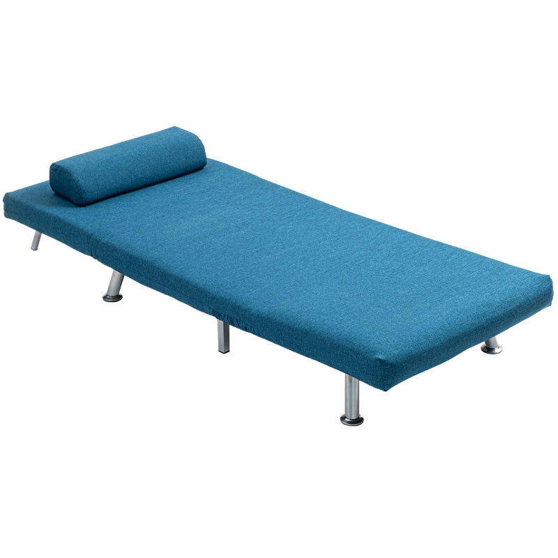 Linen-Look Blue Sleeper Chair for Compact Living Spaces and Guest Accommodation
