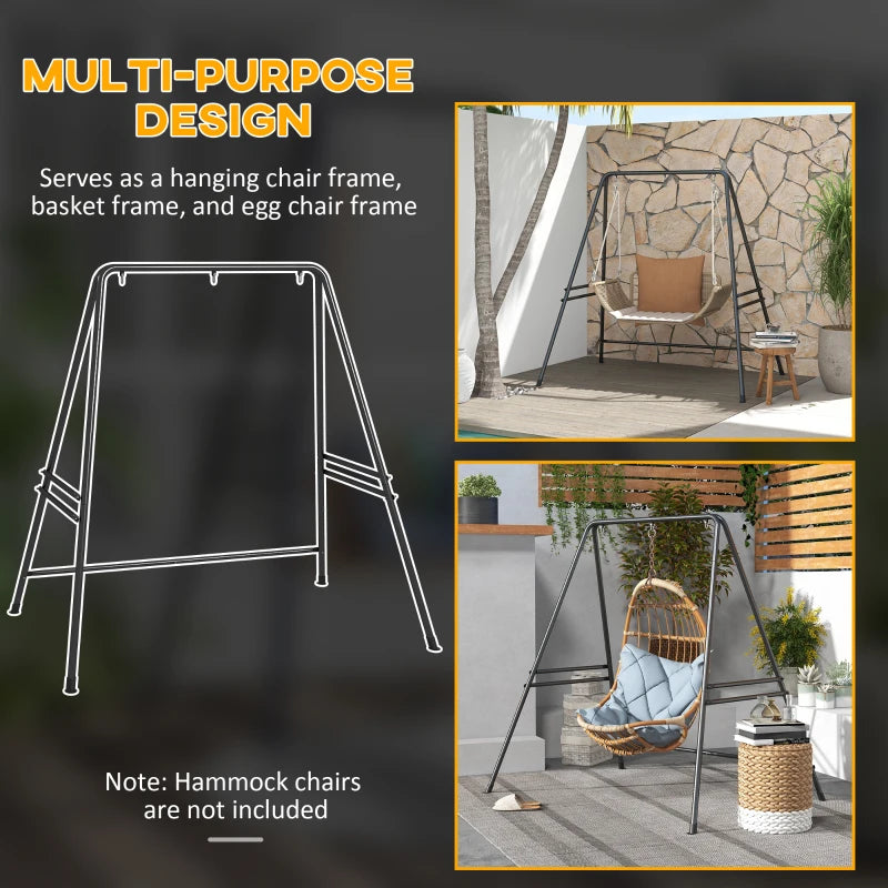 Black Metal Hammock Chair Stand for Hanging Swing Chairs