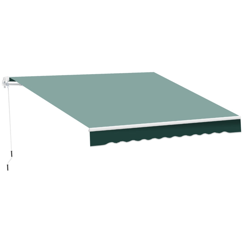 Dark Green 2.5m x 2m Manual Retractable Awning - Ideal For Patios