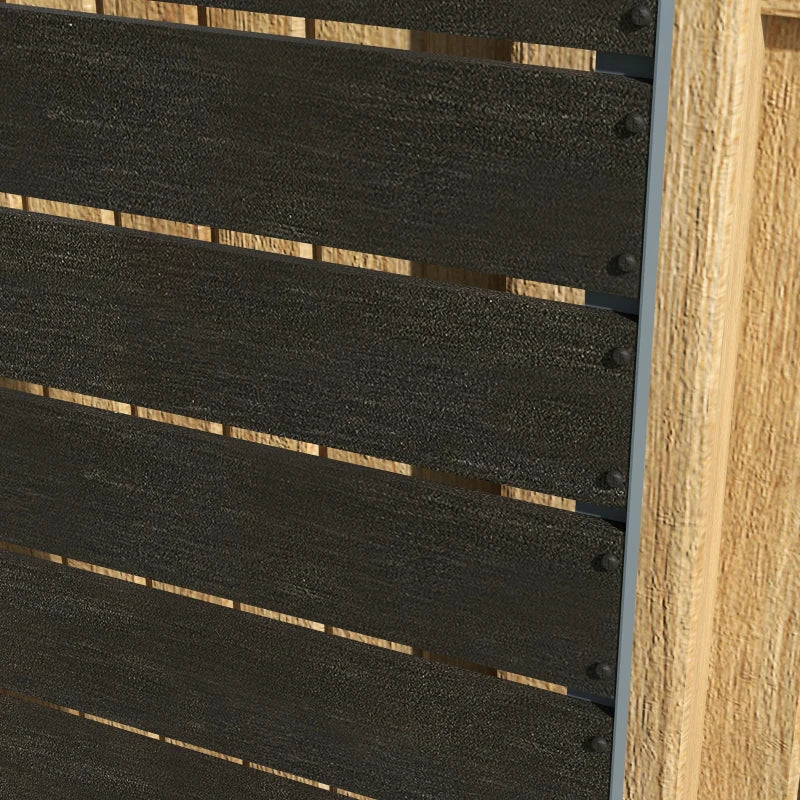 34 x 69.5cm Black Garden Planter Box with Back Trellis