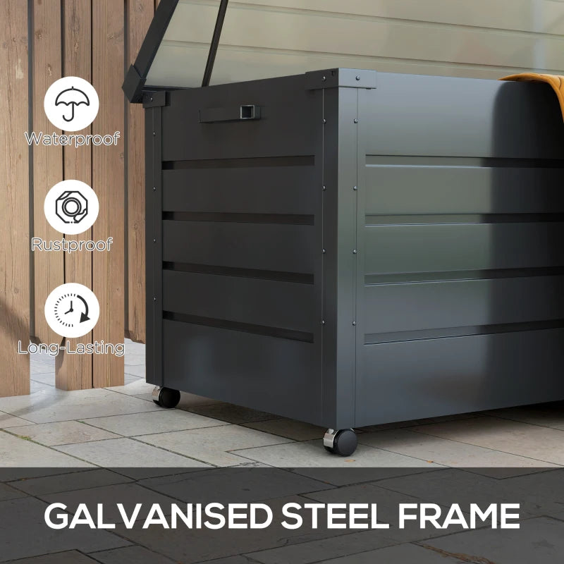 Galvanised Steel Garden Storage Box with Lock