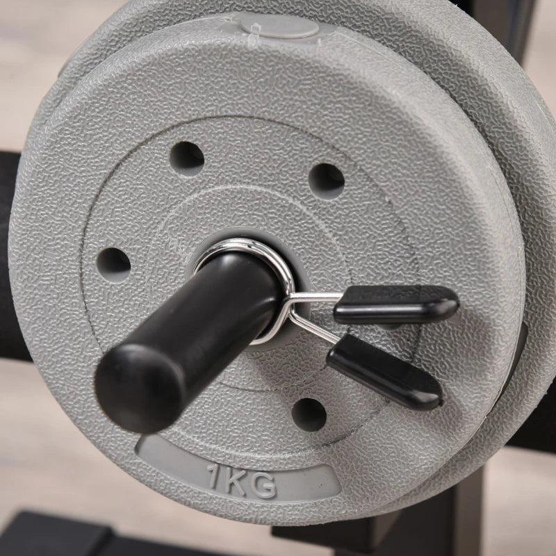 Adjustable Multi-Function Weight Bench with Leg Extension and Barbell Rack for Home Gym Strength Training Red