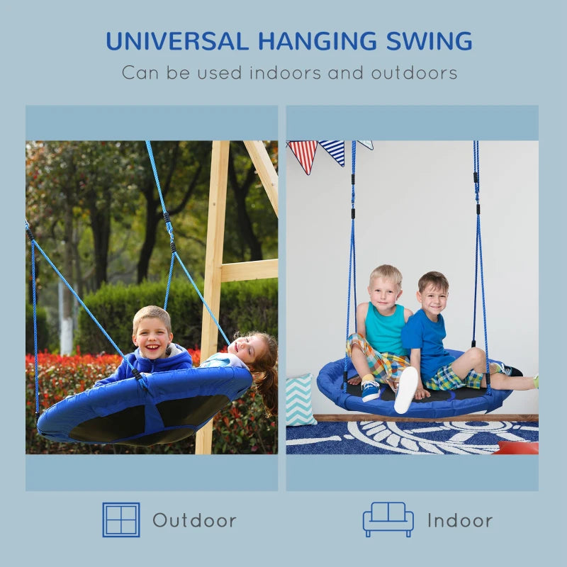Blue Kid Nest Swing Seat 40 Inch for Outdoor and Indoor