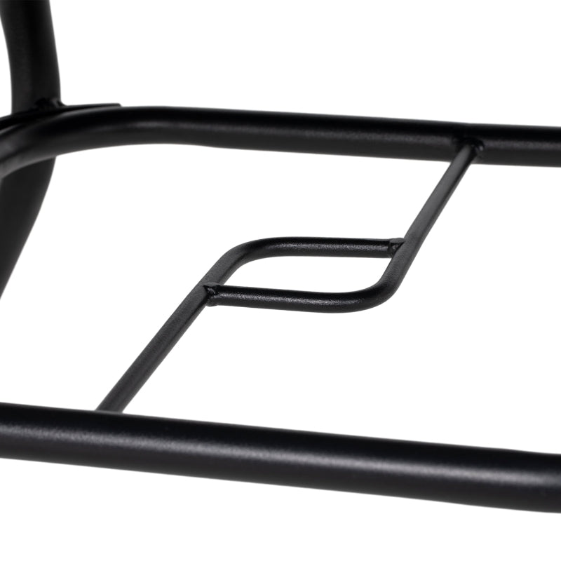 Square Outdoor Bistro Table with Faux-Marbled Top and Umbrella Hole - Garden Coffee Table