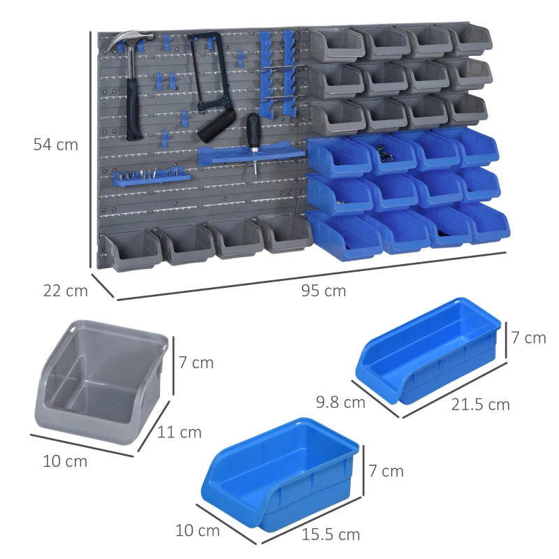 Efficient 44 Piece Wall Tool Storage Solution