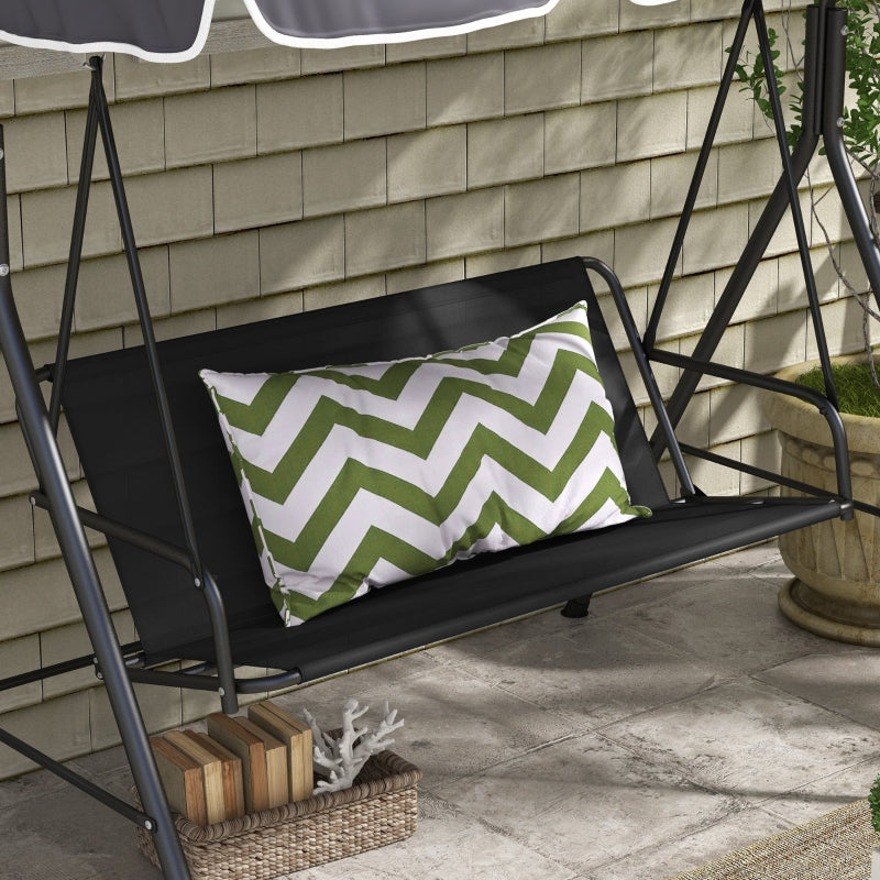 Black Garden Swing Seat Cover for 2-3 Seater Bench, 115x45x45cm