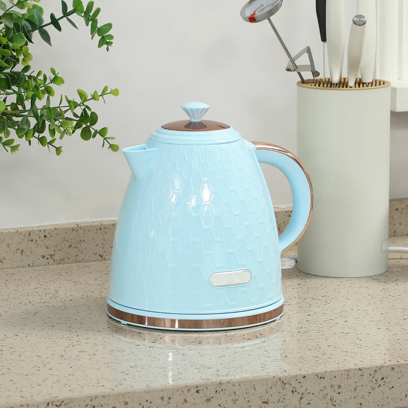 3kW Rapid Boil Light Blue Honeycomb Kettle - Stylish Electric Tea Kettle for Fast Boiling and Modern Kitchen Decor