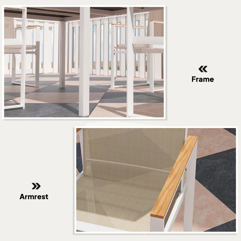 5 Piece Garden Furniture Set - 4 Armchairs and Tempered Glass Table Top - Outdoor Patio Set in Grey