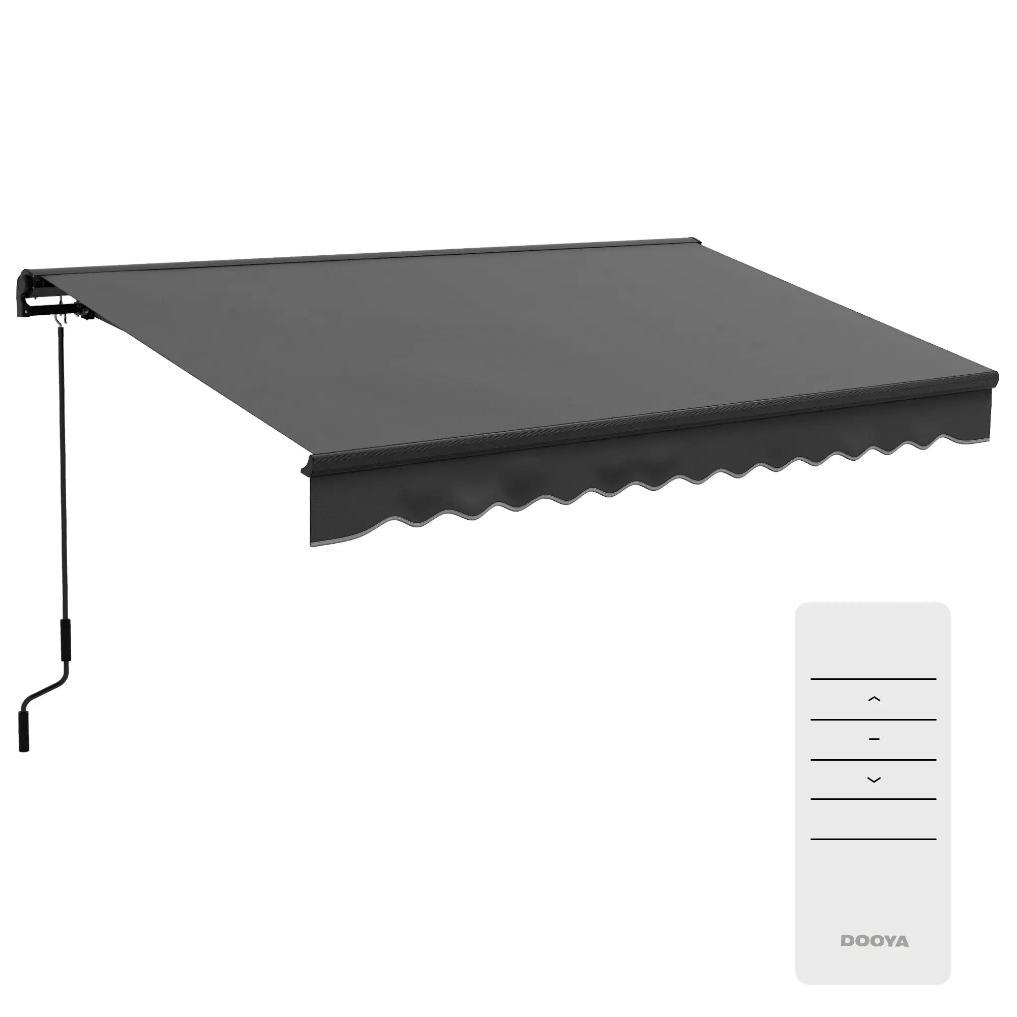 2.5m x 3.5m Dark Grey Aluminium Framed Electric Awning - Fully Retractable
