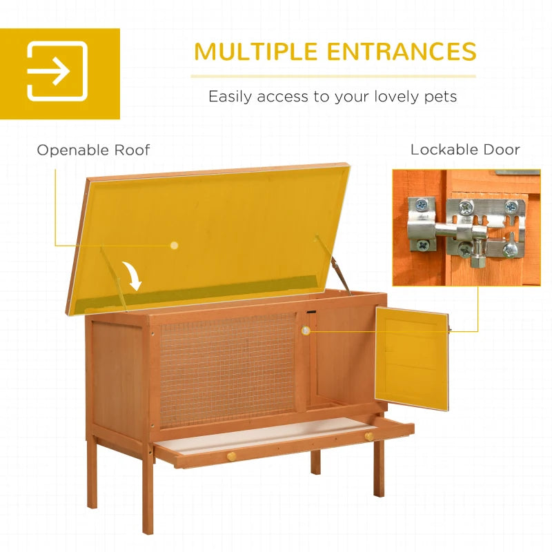 Outdoor Rabbit Hutch & Guinea Pig Cage - Spacious Bunny Shelter, 90 x 45 x 65cm, Weatherproof & Durable