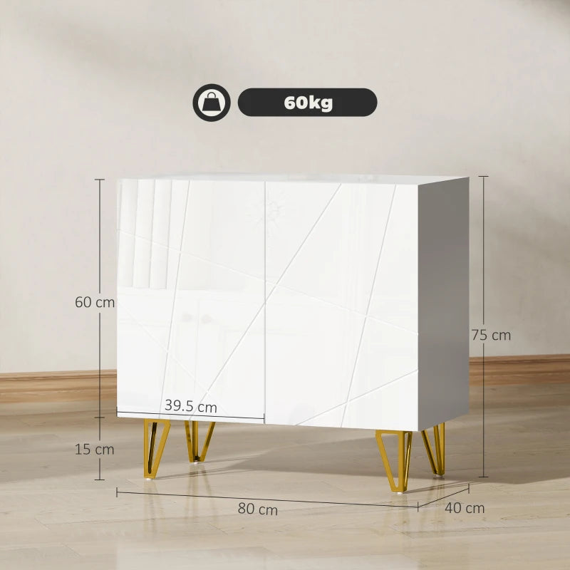 Modern High Gloss White Sideboard with Hairpin Legs for Stylish Home Storage