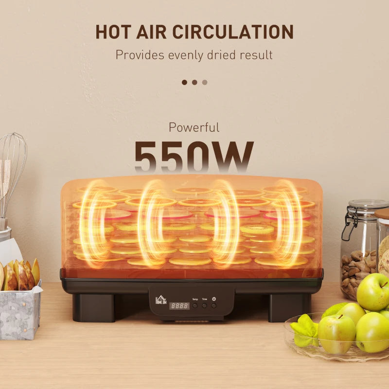 Premium Six-Tray Food Dehydrator - Black | Efficient, Versatile, Perfect for Healthy Snacks & Preserving Fruits, Vegetables, and Jerky