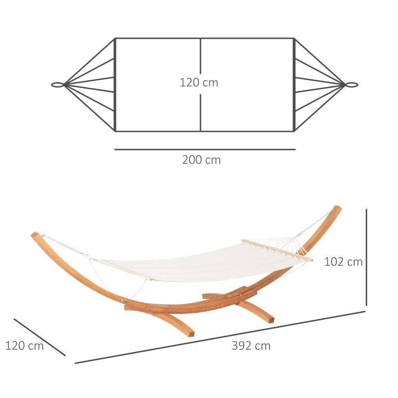 White Outdoor Garden Hammock with Wooden Stand
