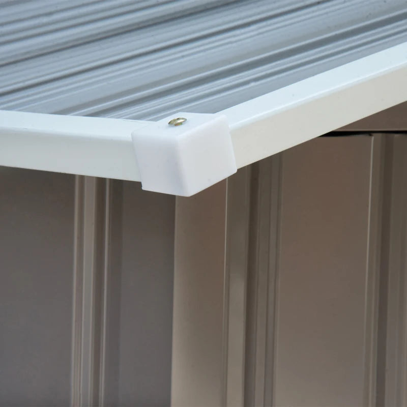 Grey 7ft x 4ft Lockable Garden Metal Storage Shed With Air Vents