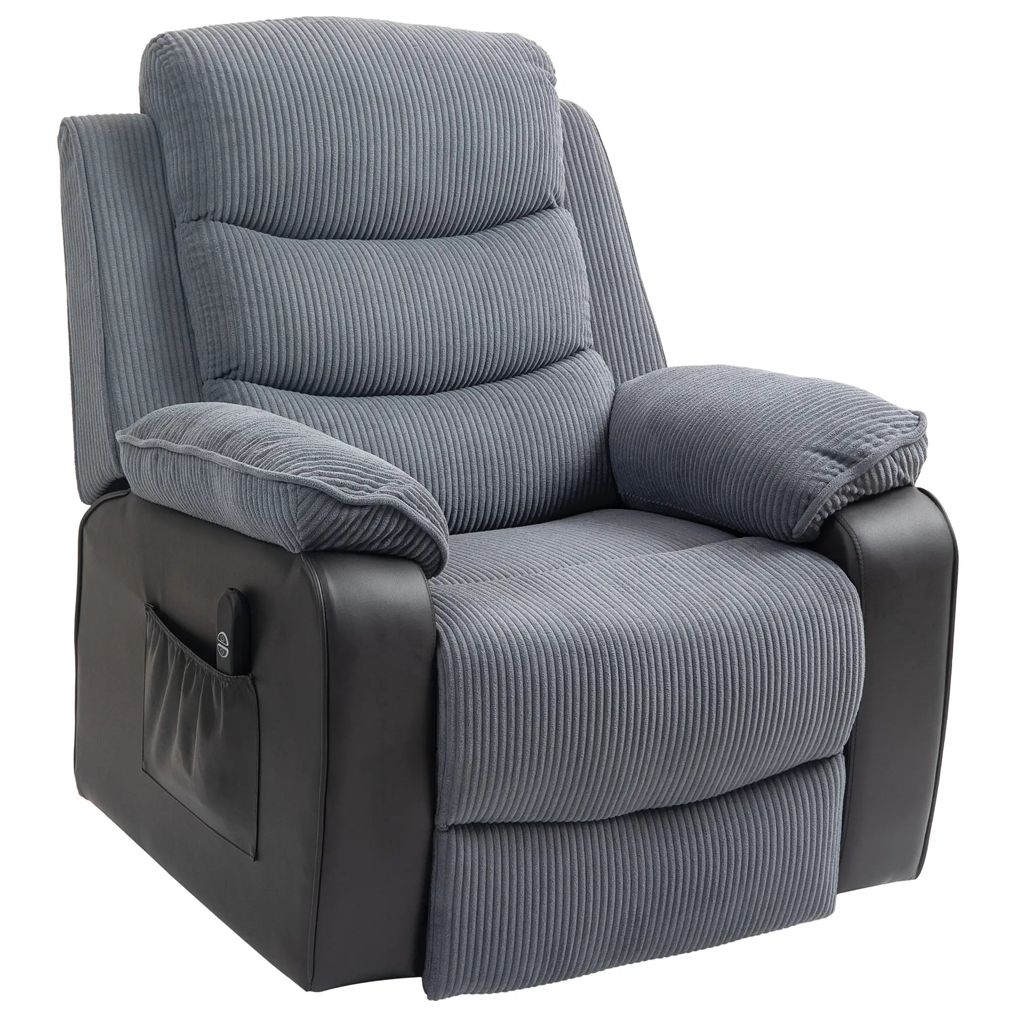 Overstuffed Dark Grey Electric Lift Recliner Chair for Elderly – Power Riser Armchair with 150° Recline, Footrest, USB Charging Port & Supportive Padding – Adjustable Mobility Sofa for Seniors