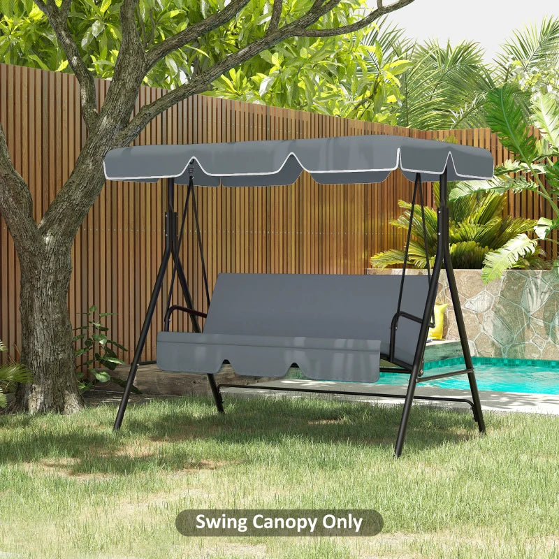 Dark Grey Swing Canopy Replacement for 2/3 Seater Swing Seat