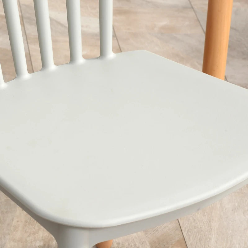 5-Piece Grey Dining Table Set with Beech Wood Legs - Space-Saving Table & 4 Chairs for Small Kitchens