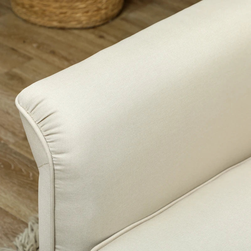 Modern 3-Seater Fabric Sofa with Spring Cushions and Rubber Wood Legs for Living Room or Bedroom