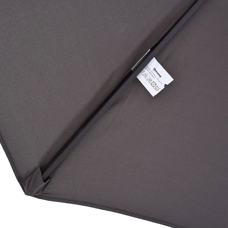 Double-Sided Grey Garden Sun Umbrella - 4.6m Patio Shade Canopy