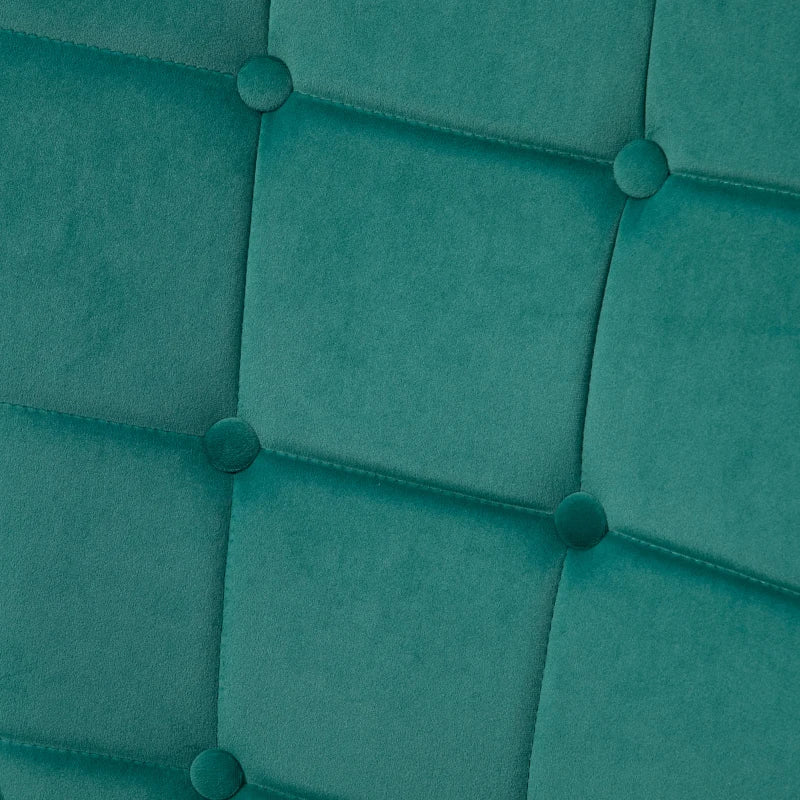 Stylish Velvet Wingback Armchair with Footstool for Living Room, Bedroom or Home Office in Dark Green