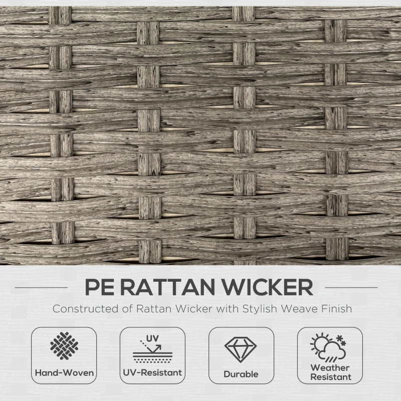 6 Pieces Light Grey Outdoor PE Rattan Garden Furniture Set - Patio Wicker Sectional Sofa with Soft Padded Cushions & Liftable Coffee Table
