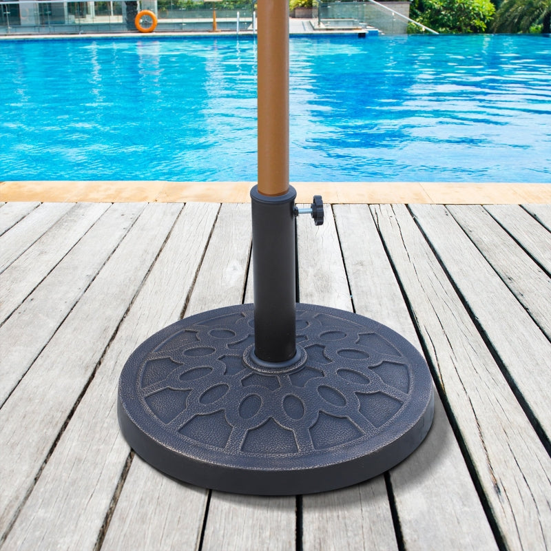 Bronze Tone 13kg Resin Umbrella Stand for 38mm/48mm Poles