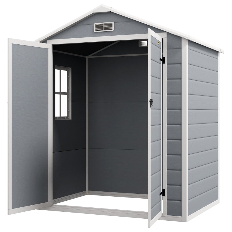 6ft x 4.5ft Grey Metal Shed