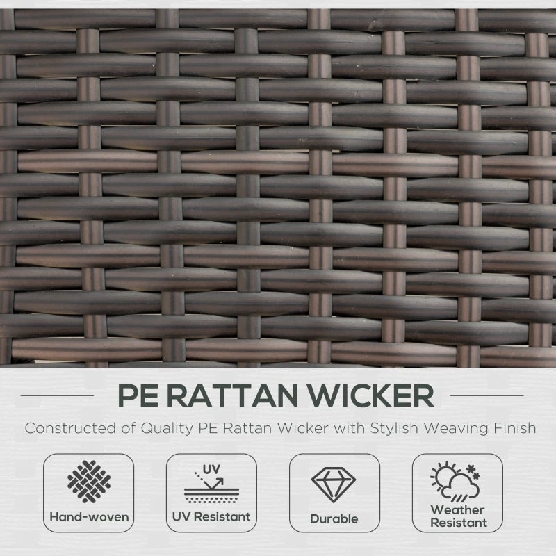 Double Rattan Sun Lounger Recliner Day Bed - Cream