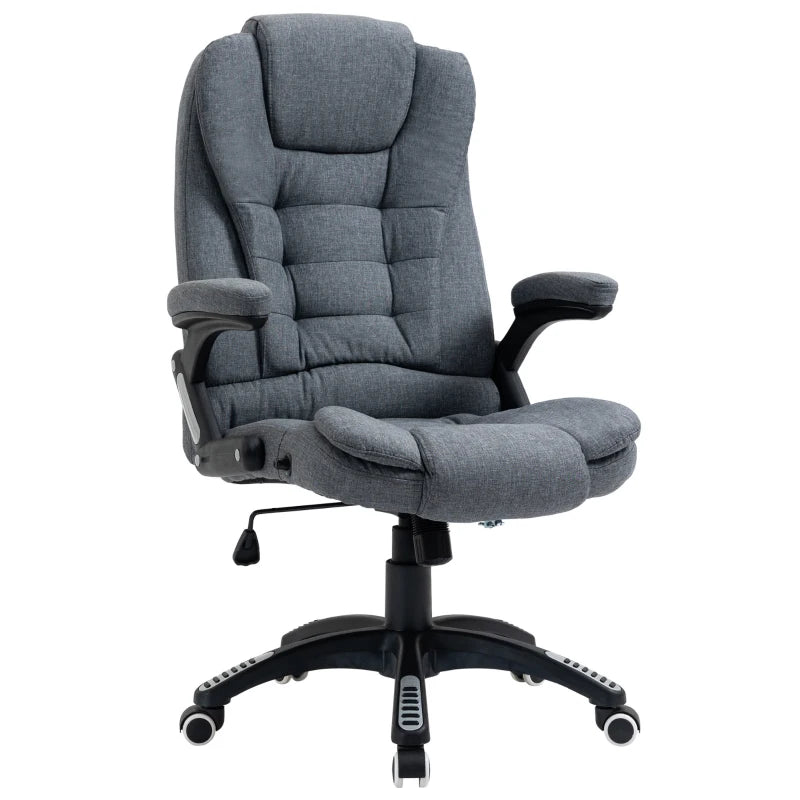 Vinsetto Ergonomic Office Chair - Comfortable Dark Grey Desk Chair with Adjustable Height, Armrests, Reclining & Tilt Function