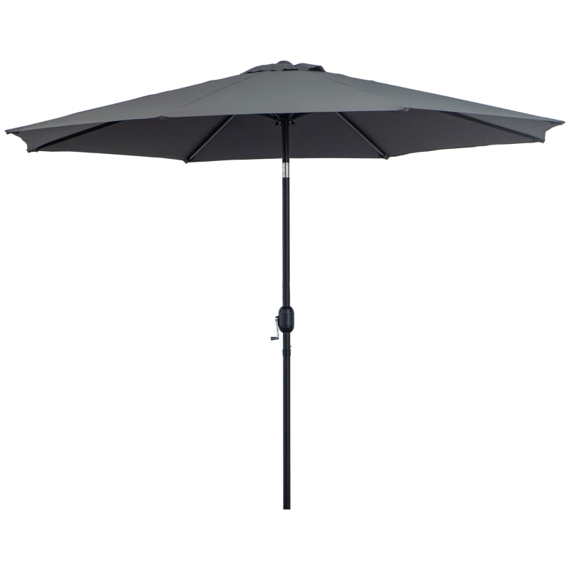 Dark Grey 3m Tilt Garden Umbrella with Crank Handle