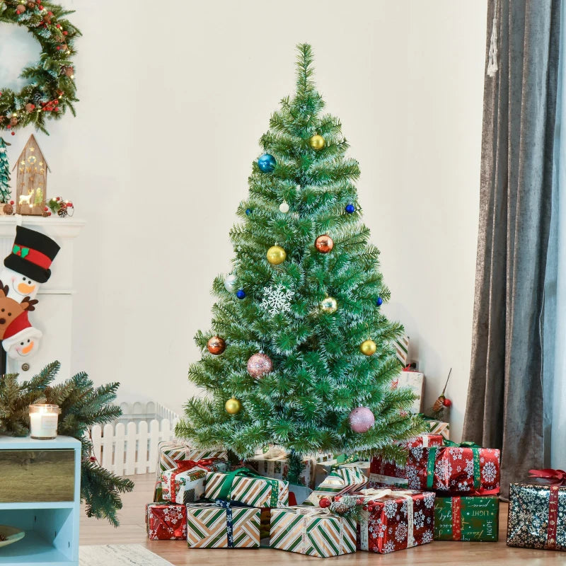 5FT Artificial Christmas Tree with Metal Stand - Indoor Holiday Decoration & Perfect Xmas Gift - Lush Branch Tips