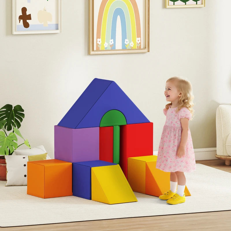 11-Piece Soft Play Set for Kids Foam Blocks Climbing Crawling Multicoloured Indoor Fun