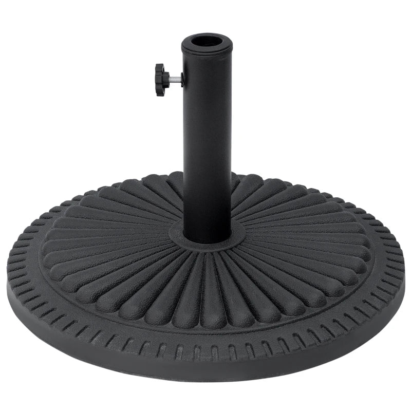 Black Round Cement Umbrella Base - Fits Φ35mm, Φ38mm, Φ48mm Pole
