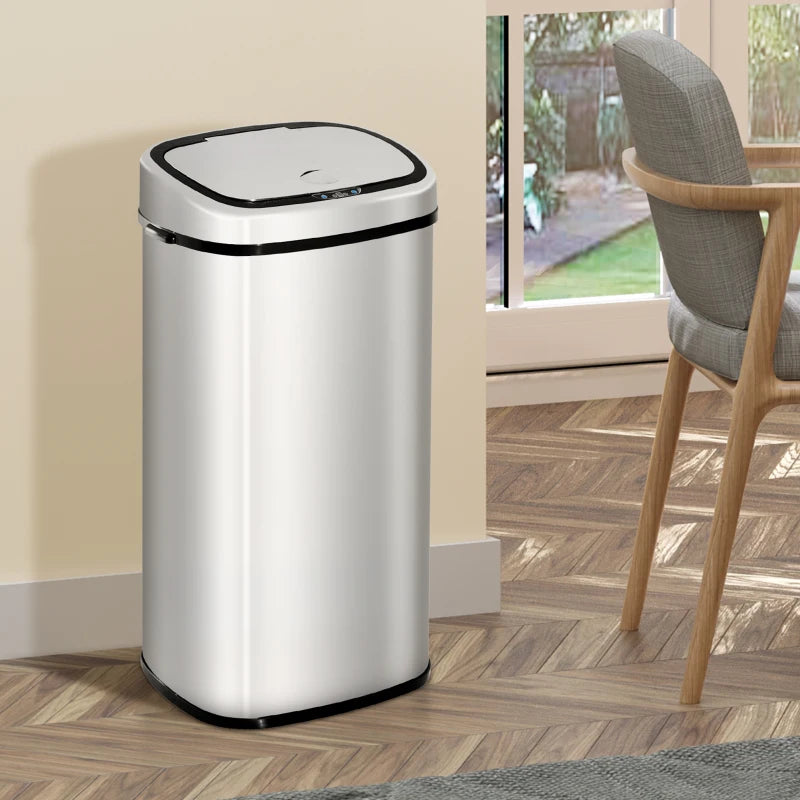 68L Stainless Steel Automatic Sensor Kitchen Trash Bin Silver