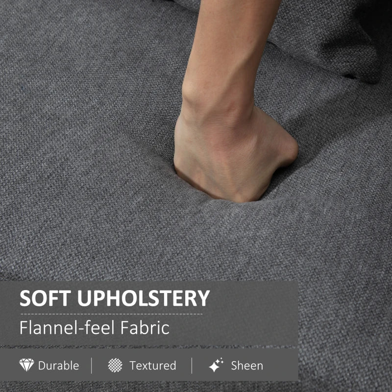 Modern Grey 2 Seater Loveseat Sofa with Pillows and Armrests for Living Room, Bedroom or Home Office