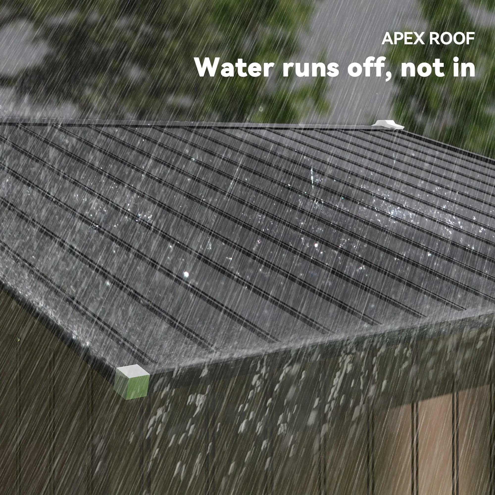 9ft x 6ft Outdoor Garden Storage Oasis with Foundation, Ventilation, and Rustic Brown Doors