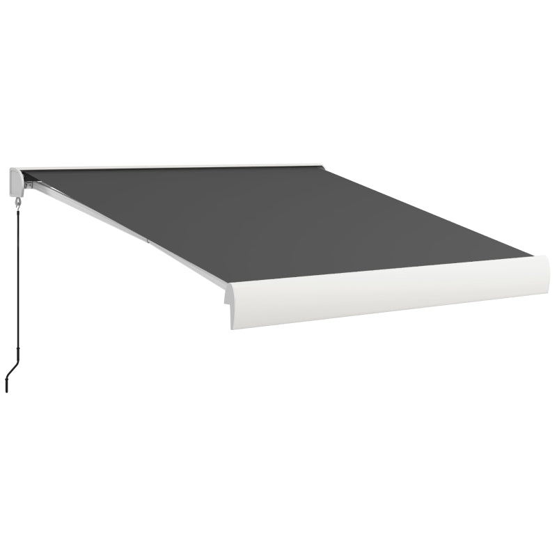 Grey 2.5m x 3m Electric Cassette Awning With Manual Handle & Remote Controller