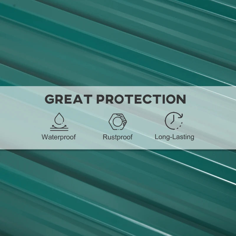 Pack of 24 Green Galvanised Metal Roofing Sheets for Sheds