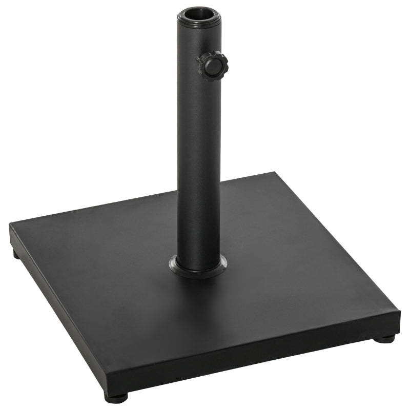 Black Square Cement Parasol Base - 11kg Umbrella Stand for Patio & Garden