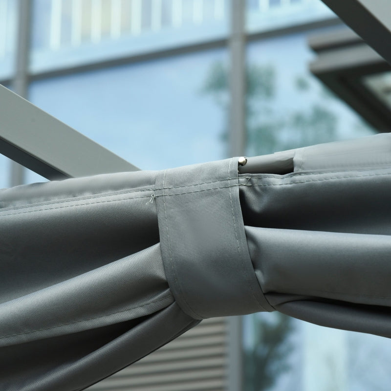 3.6m x 3m Aluminium Pergola with Retractable Roof and Curtains