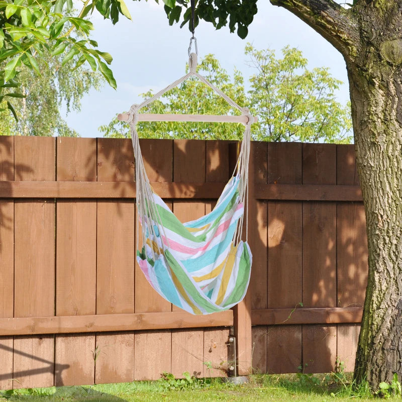 Green Outdoor Hanging Rope Hammock Chair