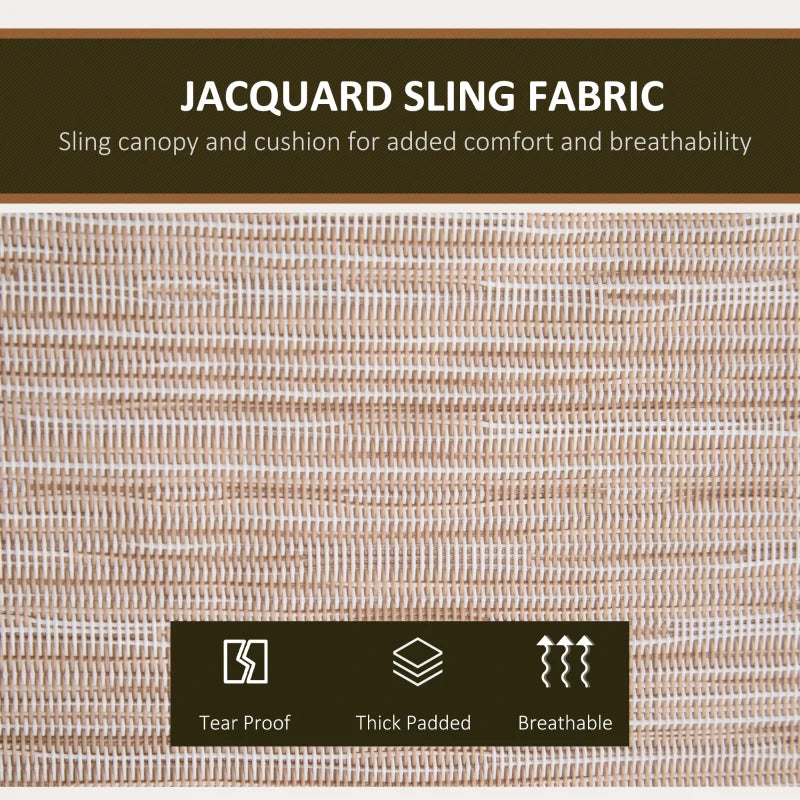 Beige 3-Seater Outdoor Garden Swing Chair with Canopy