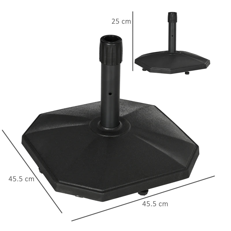 Black Concrete Patio Umbrella Base for 34mm, 38mm, and 48mm Poles