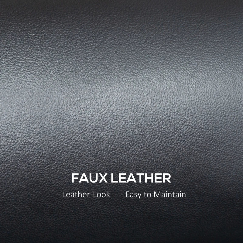 Compact Black Faux Leather 2-Seater Sofa for Stylish Living Rooms