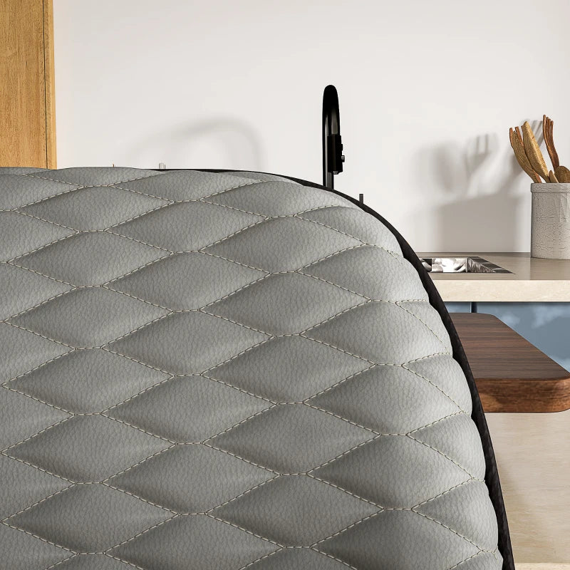 Set of 2 Modern Grey Faux Leather Bar Stools - Stylish & Comfortable Counter Height Seating for Kitchen or Home Bar