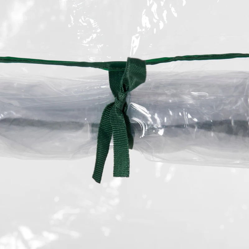 Green Steel Frame Greenhouse with Roll-up Door - Outdoor Garden Cover