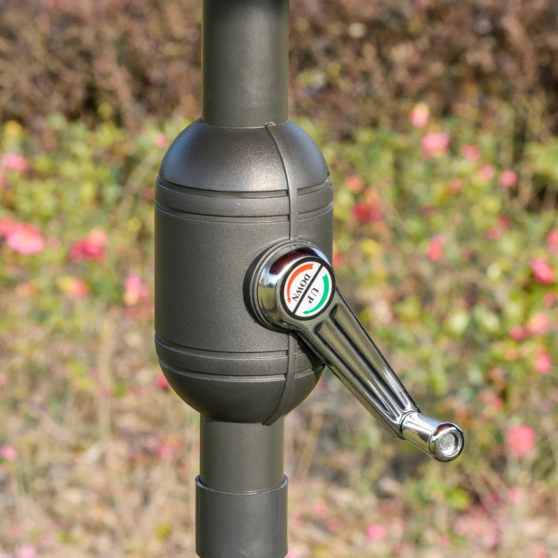 Blue 2.5m Crank & Tilt Garden Parasol Umbrella - Adjustable Outdoor Sun Shade