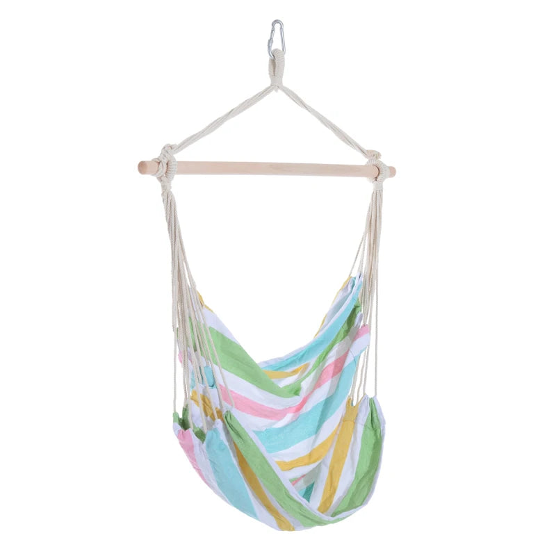 Green Outdoor Hanging Rope Hammock Chair